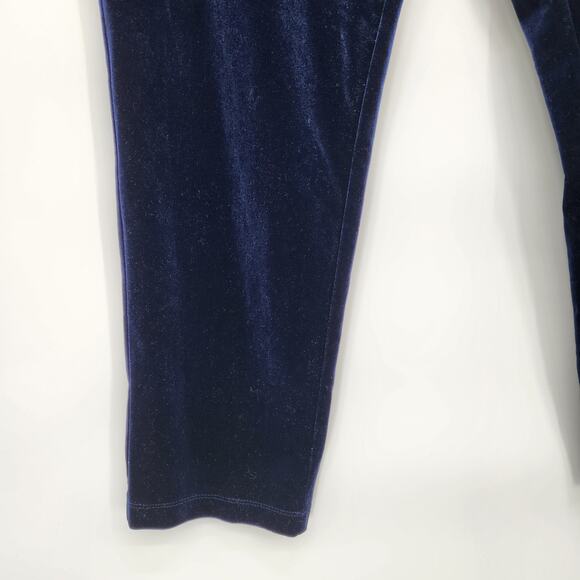 Susan Graver Navy Velour Pull on Pant Plus Tapered Leg Women's Slacks 1X - Picture 6 of 8